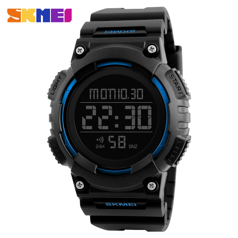 
SKMEI 1248 Men LED Digital Wristwatch Fashion Double Time EL Light 50M Waterproof Watches Men Relogio 