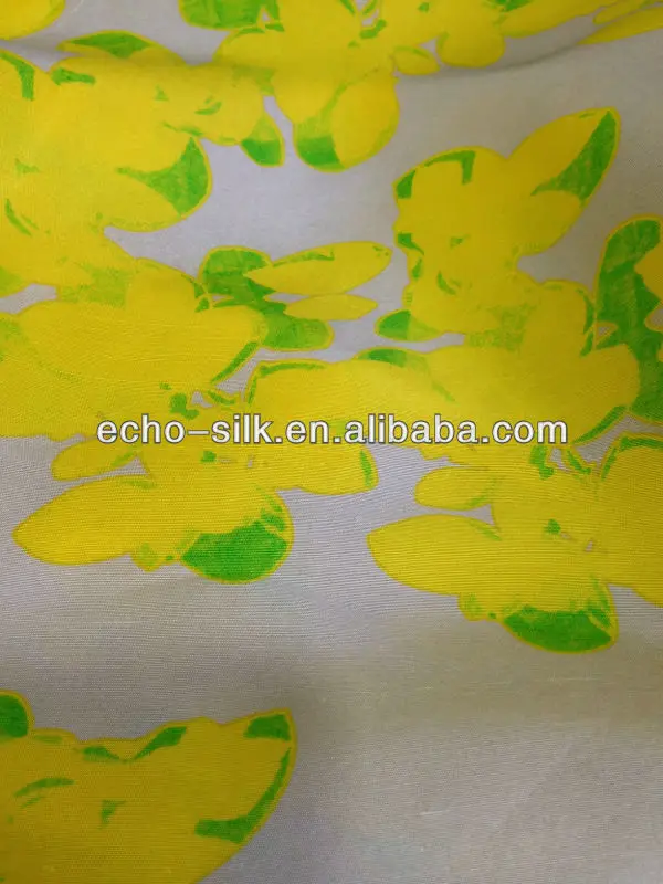 Dupion silk fabric in printed