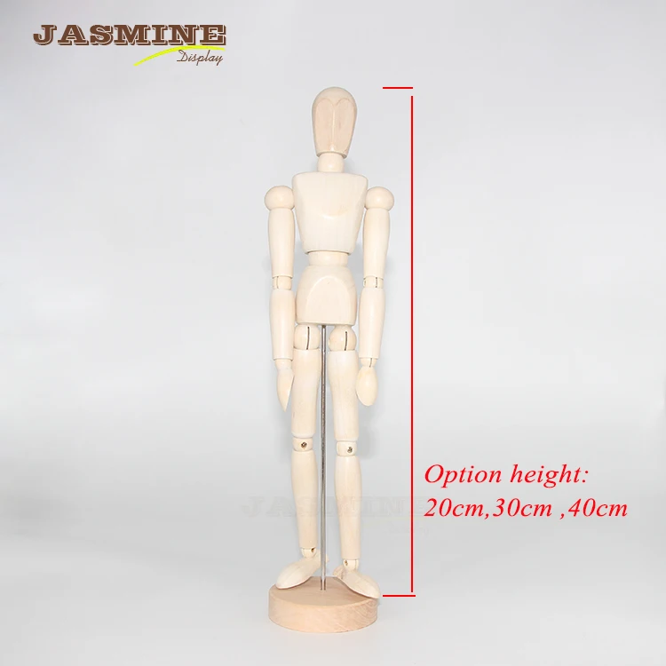 Manikin Movable Limbs Adjustable Human Mannequin Artists Wooden Ready to Ship 30cm Stand Men Wood Wig Stand with Head for Adults