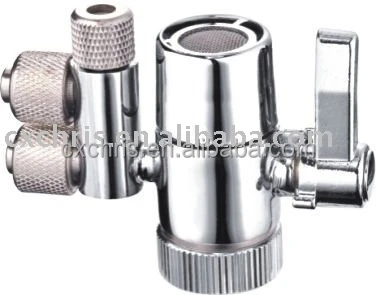 Faucet Diverter Valve with Metal/plastic Handle,Two Way Diverter Valve with Switch for RO Water System,fittings