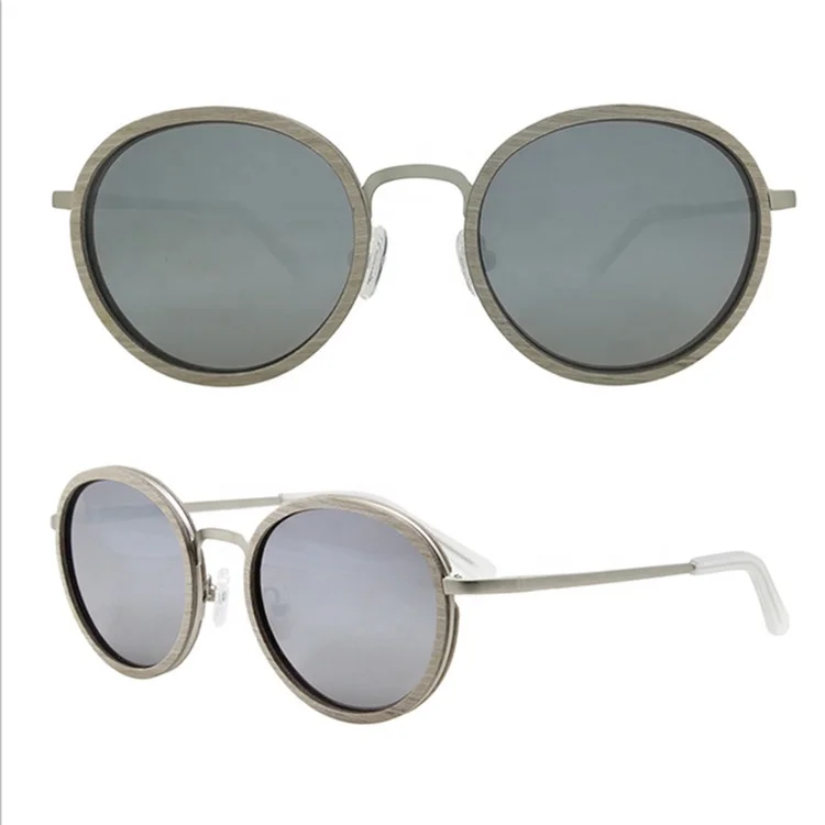 Round Shape Natural Color Handmade Wooden Polarized Sunglasses For Women Men 0171L