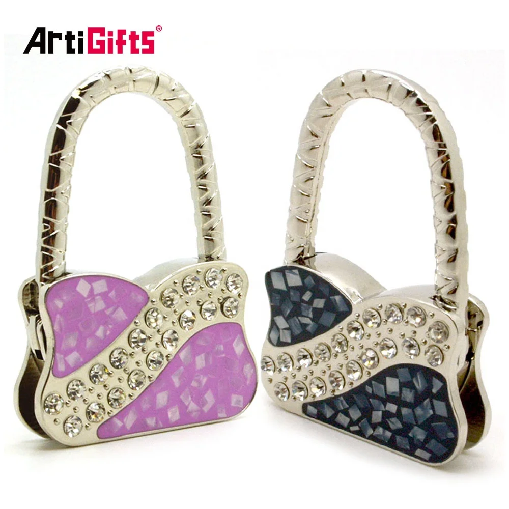 Custom design metal folding zinc alloy woman handbag hook hang for bag