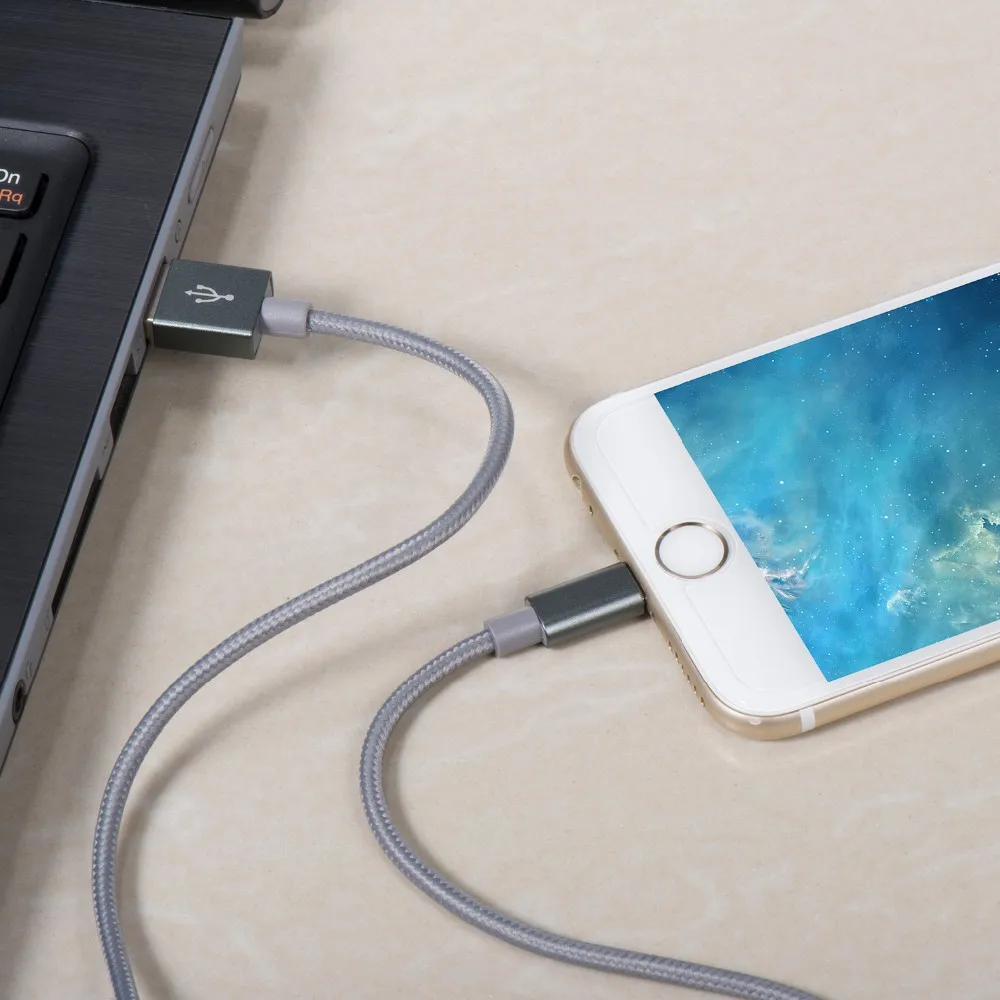 2A Fast Cable Charger For Lightning Nylon Braided USB Charging Cord Compatible For iPhone Xs Max/XR/XS/X/8/8Plus/7/7 Plus/6S/6S