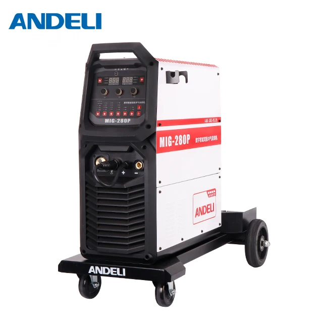 
ANDELI smart aluminium mig welder single phase double system mig welding machine inverter double pulse mig welder with MIG-280P 