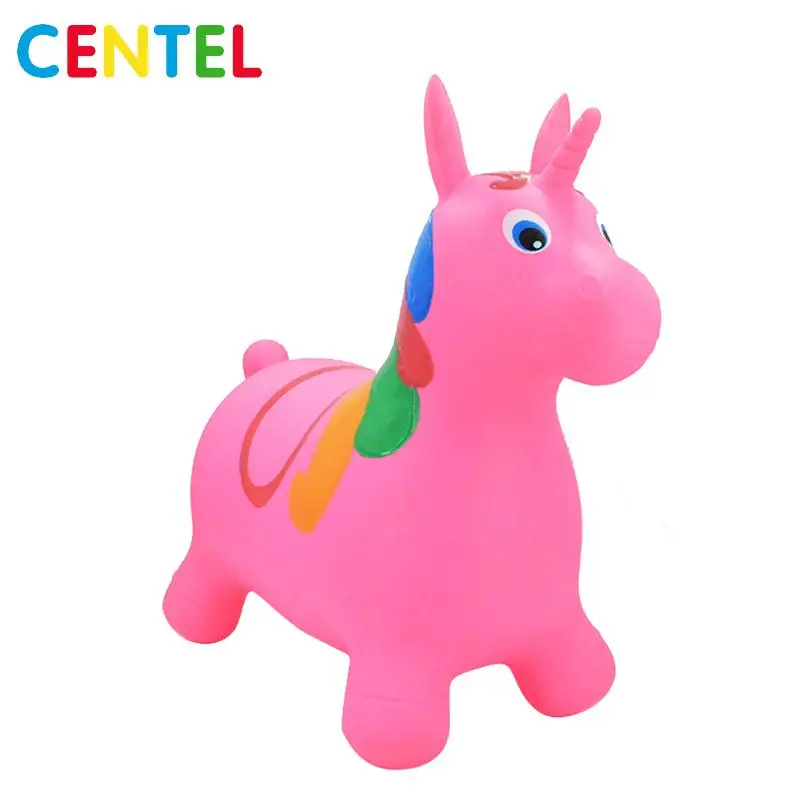 
Phthalate Free PVC Inflatable Jumping Bouncy Hopper Pink Unicorn Toys For Toddler 