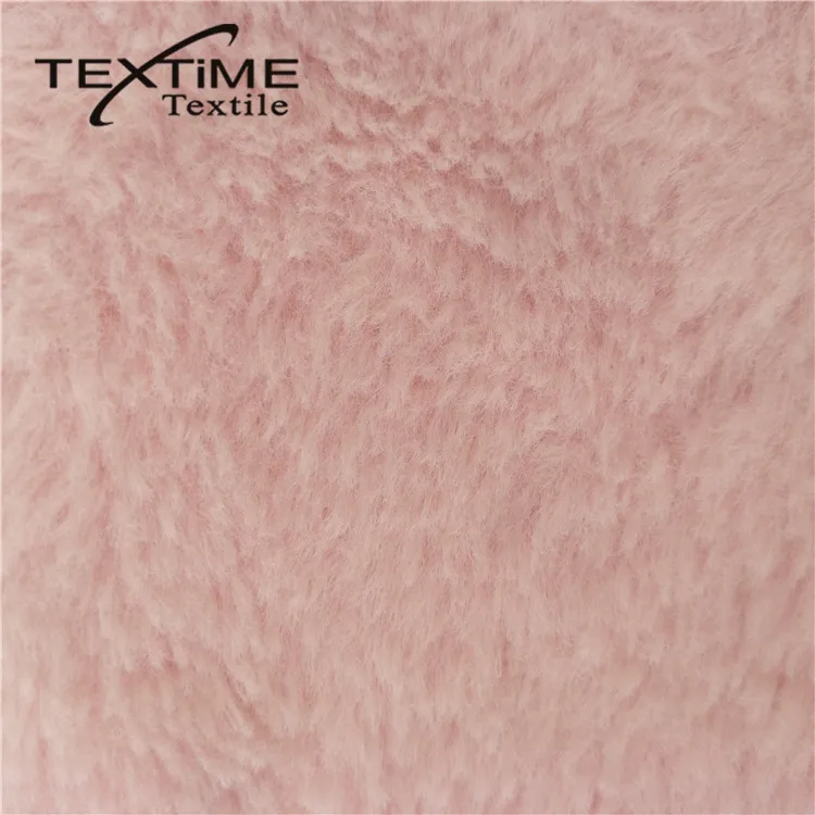 
Attractive New Design White Wave Pv Plush Fleece Faux Rabbit Fur Fabric 