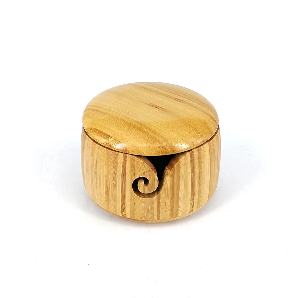 
High quality eco-friendly Original OEM accept knitting accessories bamboo wooden yarn bowl 