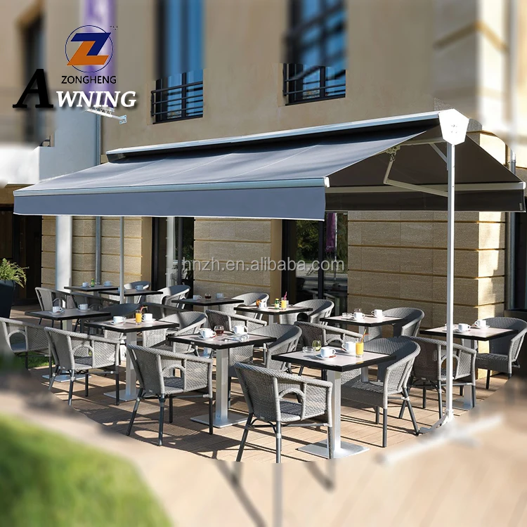 Free Standing Double Sides Balcony Retractable Awning for Sunshade/wind/Rain Sensor