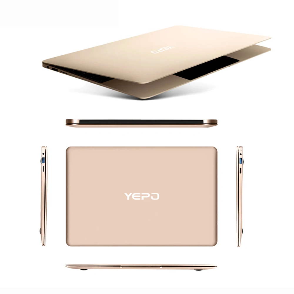 
YEPO 737A 13.3 Inch Notebook Computer FHD 1920*1080 IPS Apollo Lake J3455 CPU 6GB RAM 256GB SSD Gold Metal Laptop 