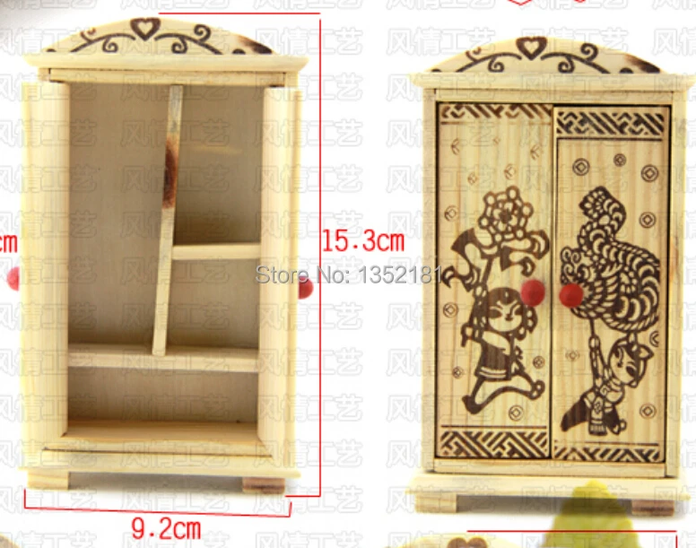 1 12 Cute Dollhouse Miniature furniture wardrobe