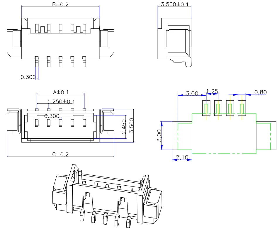 Molex 51021 series MH1.25 wafer connector