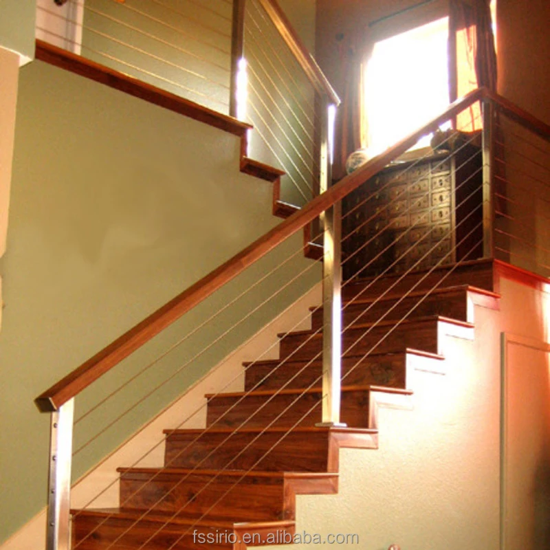 Staircase Stainless Steel Balustrade Steel Rods Railing Design Indoor Outdoor Application