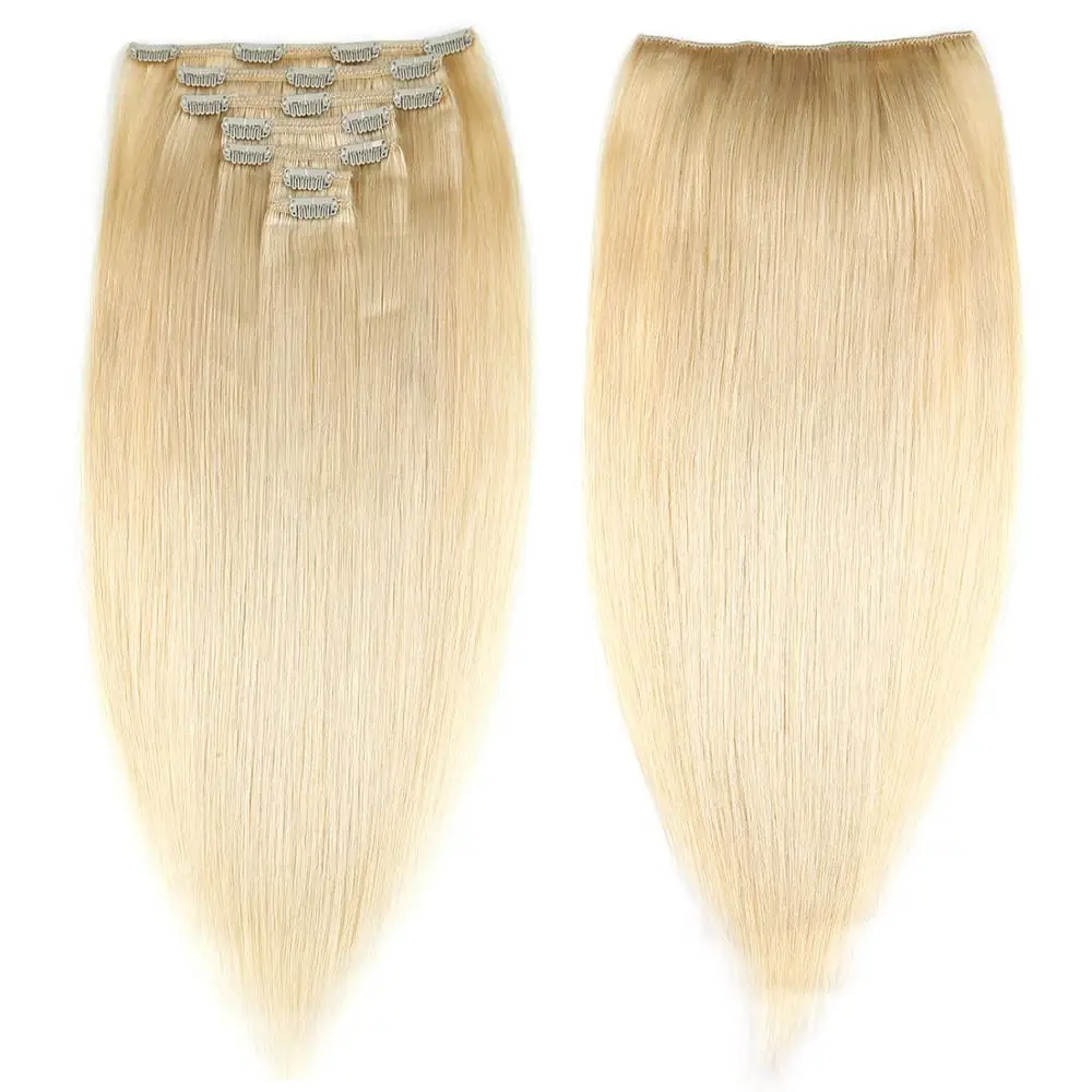 Neitsi 20inch 7PCS/SET Clip on Remy Human Hair Extensions real mink brazilian hair clip in extensions