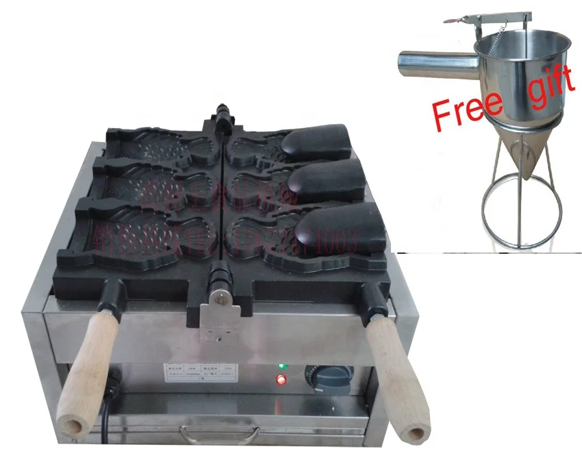 
Free shipping 220v-240v /110v Open Mouth Taiyaki machine Ice Cream Fish waffle maker machine 