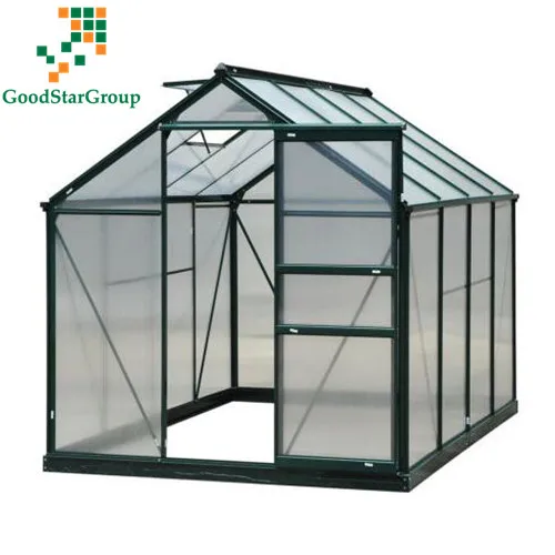 
10*6 Ft Walk-in Heavy Duty Garden Greenhouse Polycarbonate Roof Aluminum Green 