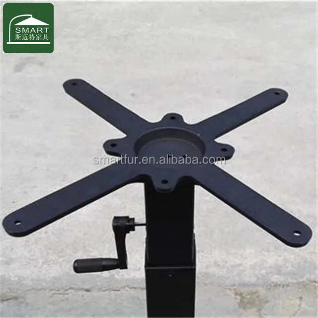 Metal Wrought Iron Coffee Table Base with Hand Crank Adjustable Height System