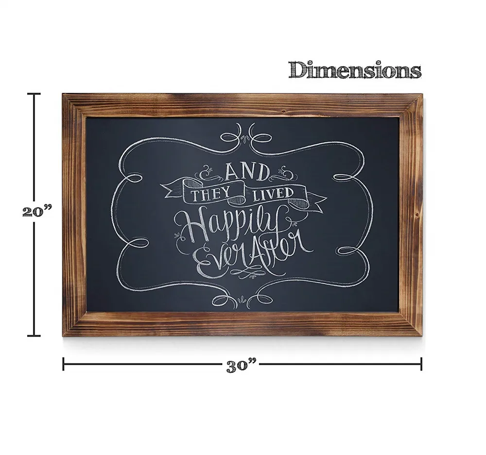Caoxian Hi Home Rustic Torched Wood Magnetic Wall Blackboard