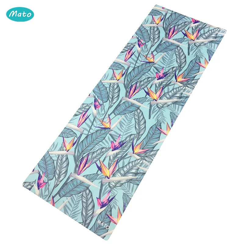 Wholesale folding non slip organic 100% natural rubber full color custom printed yoga mat