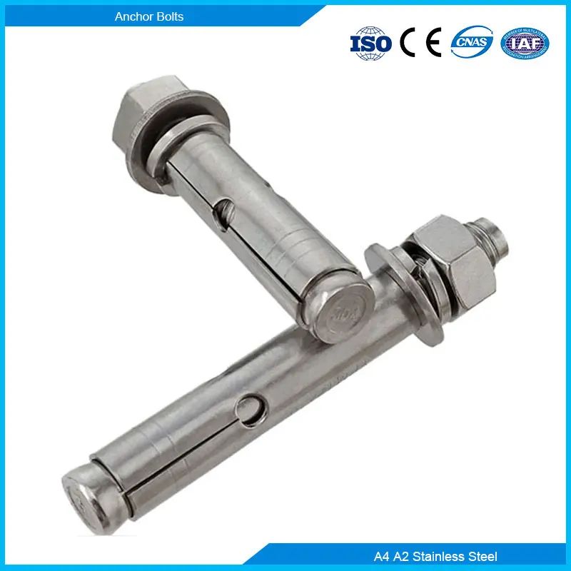 Stainless Steel A4 A2 Concrete Expansion Anchor Bolt With Nuts Flat Spring Washers