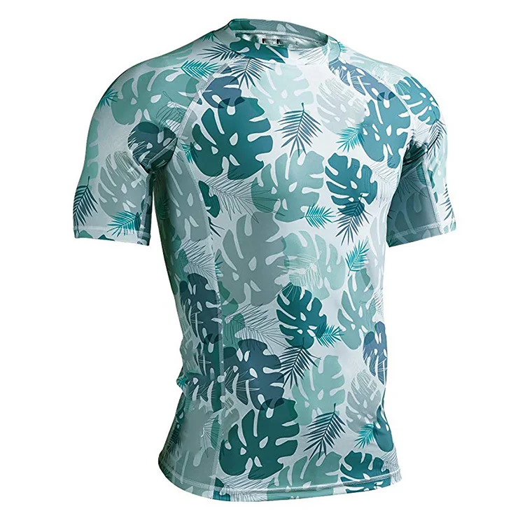 
Water Sports Surf Swim Shirt SPF Protection Tight Fit Mens Rash Guard 