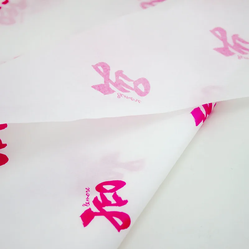 
Custom Pink Logo Printing White Tissue Wrapping Paper For Clothes,Shoes Packaging 
