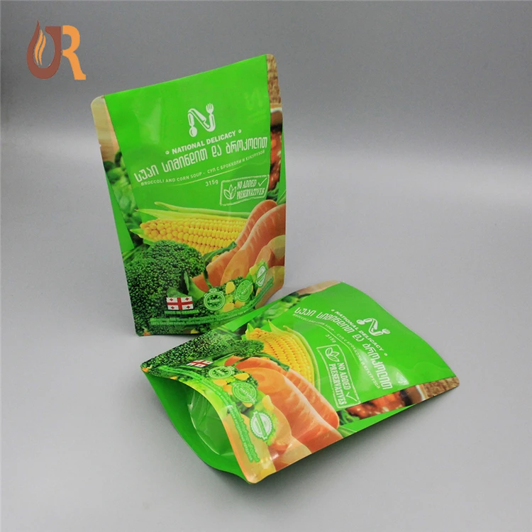Yield fresh or dried fruits and vegetables packaging materials 32 oz. C. digital printing stand up plastic bag with free design