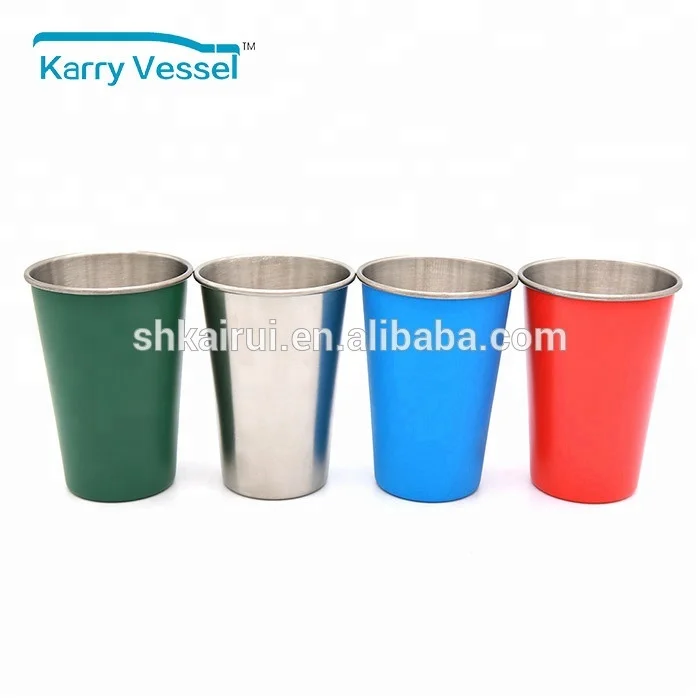 
200-600 Ml Pint Beer Cup Tumbler/ Stackable Durable Cup Premium Metal Stainless Steel Tumbler Cola Mugs with Lid Outdoor CE / EU 