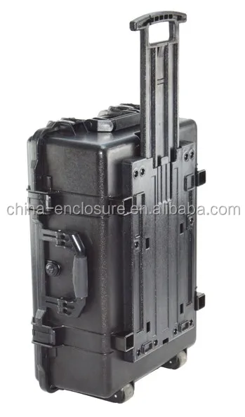 Hard plastic big size carrying case with wheels and customized foam