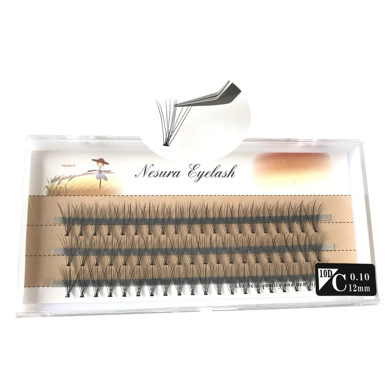 
60pcs individual eyelash extension cluster bundles false eyelash extension tray 