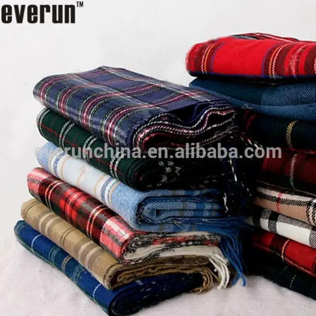 50CC55 woven classic check plaid acrylic tartan scarf,shawl,throw,blanket with fringes