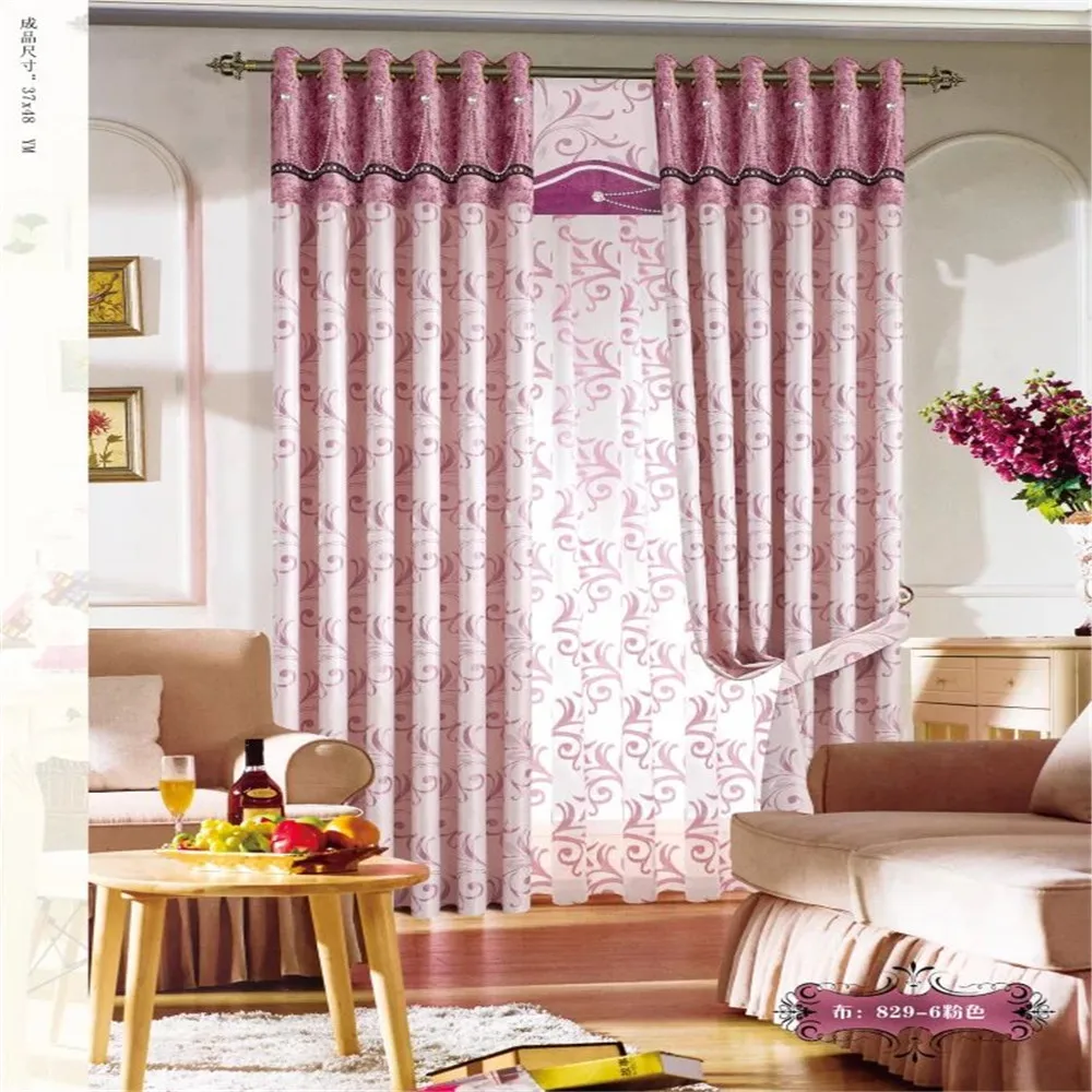 Quite Popular Modern Glitter Sequin Blackout Fabric Curtains with Designer Curtain Rods