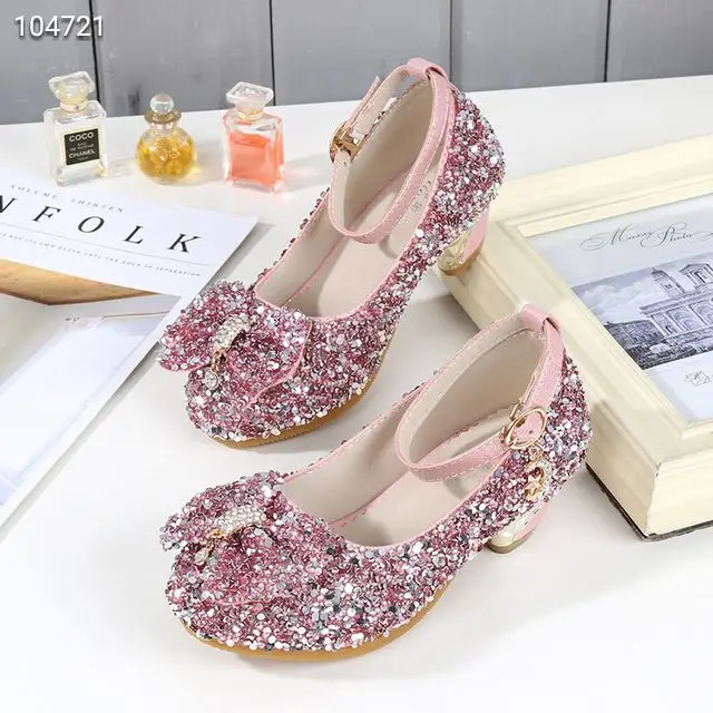 Новинка лета 2019, сандалии для девочек, обувь принцессы, модные детские сандалии на высоком каблуке для девочек, летняя детская обувь
