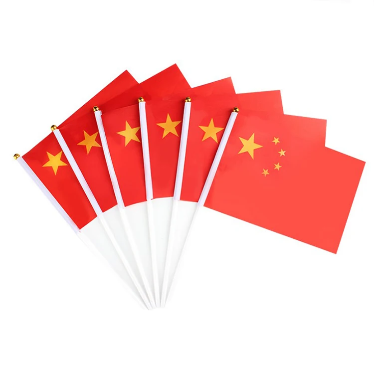 
New design Printed Silk Brazil Hand Held Flag Tour Guide Flags 