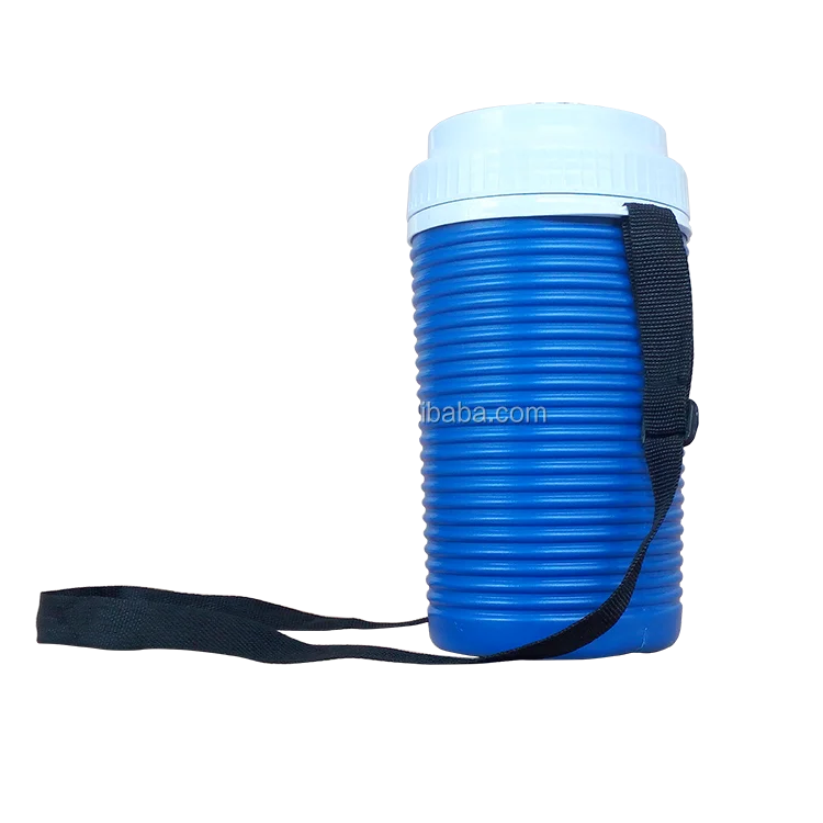 blow molded 0.75Litre mini portable water cooler box with a strap and spout