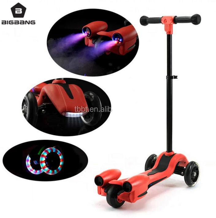 
BIGBANG HANGZHOU 3 flashing pu wheels new scooter toy rocket type sprayer kids kick scooter for sale 
