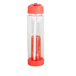 750ml/25oz hot selling cheap BPA Free clean plastic tritan fruit infuser gym sport crystal water bottle with flip lid and straw