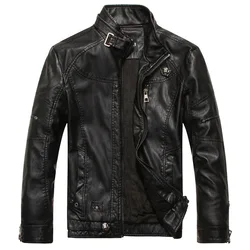 Brand Mens Spring Autumn Stand Collar PU Slim Doing old distress washed Bomber Fur Suede Jacket