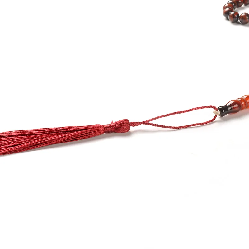 YS259 Tasbeeh Muslim Prayer Allah Beads  High Quality Hot Sale Tiger Eye Stone Necklaces Handmade Religious Customized Size