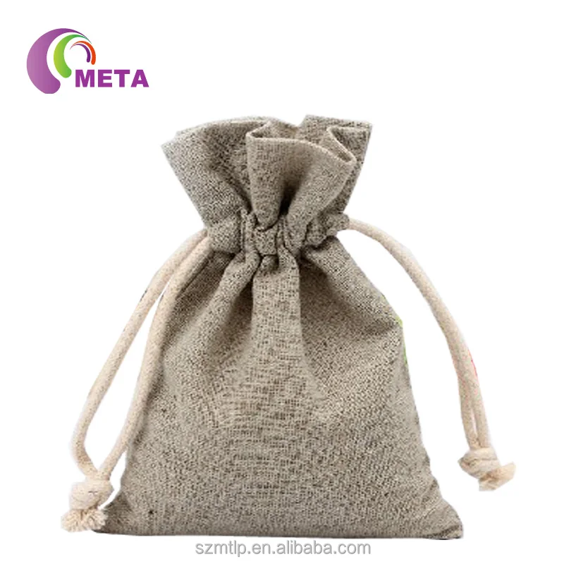 Wholesale Cheap Small Natural Burlap Hessian Gift Sack Bags Jute Drawstring Pouch