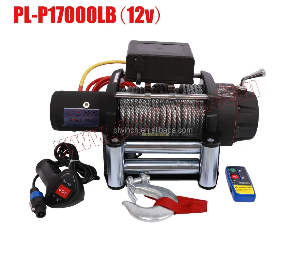 powerful 17000lbs electric winch with synthetic rope
