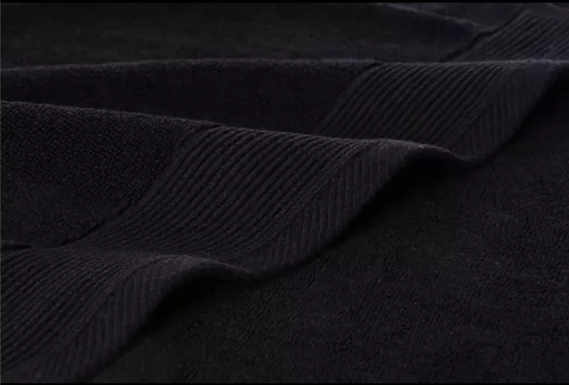 100% cotton customized size black soft china factory wholesale bath towel in any size with embroidery logo