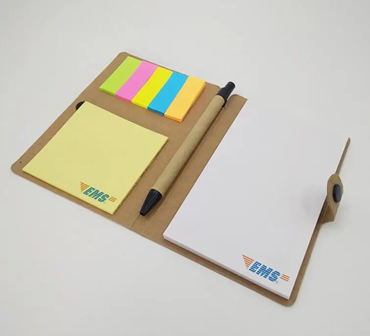 
branded logo Customized Design Spiral Notebook with Pen Sticky Notes for memo 