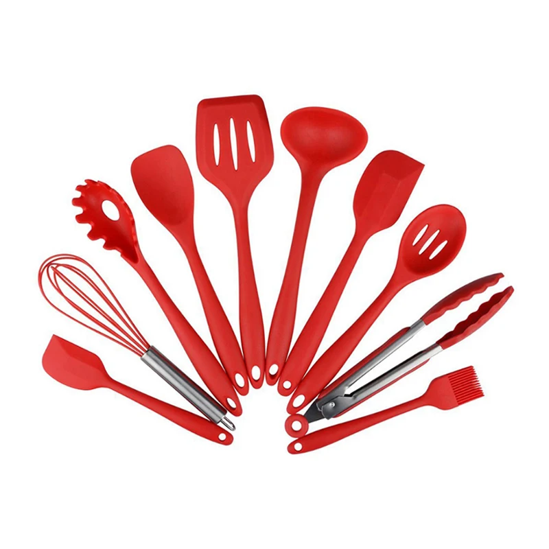 
Approved 10 Pieces Home Kitchen Utensil Silicone Cooking Tool Sets 