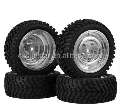Aluminium Wheel Rims with Screws Rubber Tyres for RC1:10 On Road Car