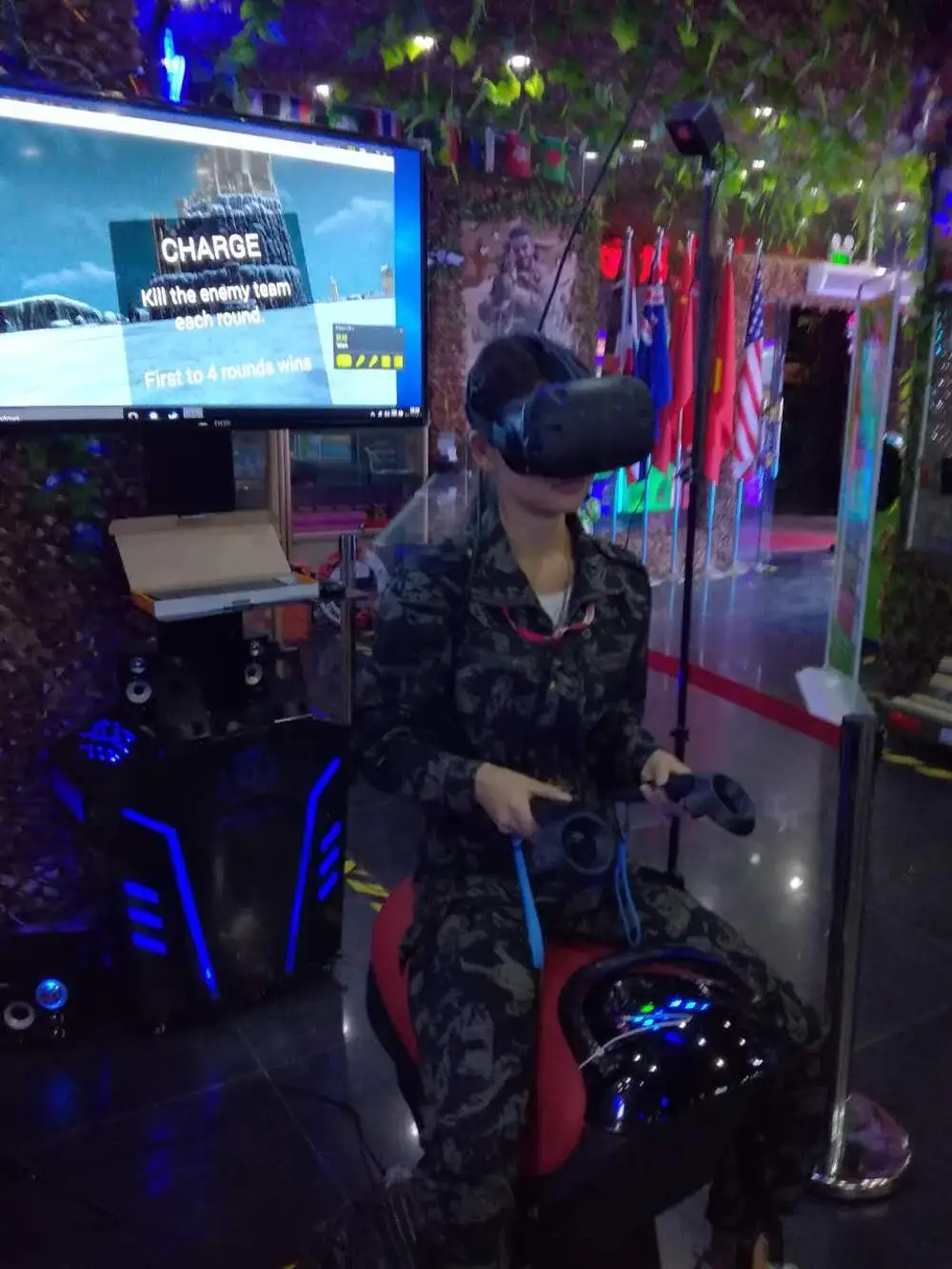 Shopping Mall 9D VR 360 vision Crazy horse racing simulator Virtual Reality horse riding Simulator