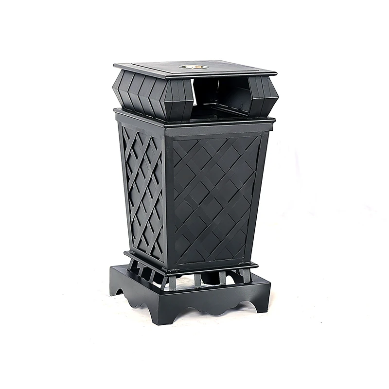 cast aluminum garden  antique  trash   outdoor dustbin
