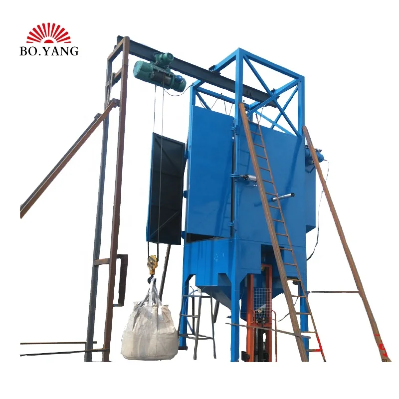 Automatic cement sand granule bulk bag unpacking station discharging unloader machine