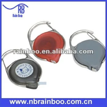 New style high quality round shape retractable plastic name badge holder with mini tape measure for promotional gift
