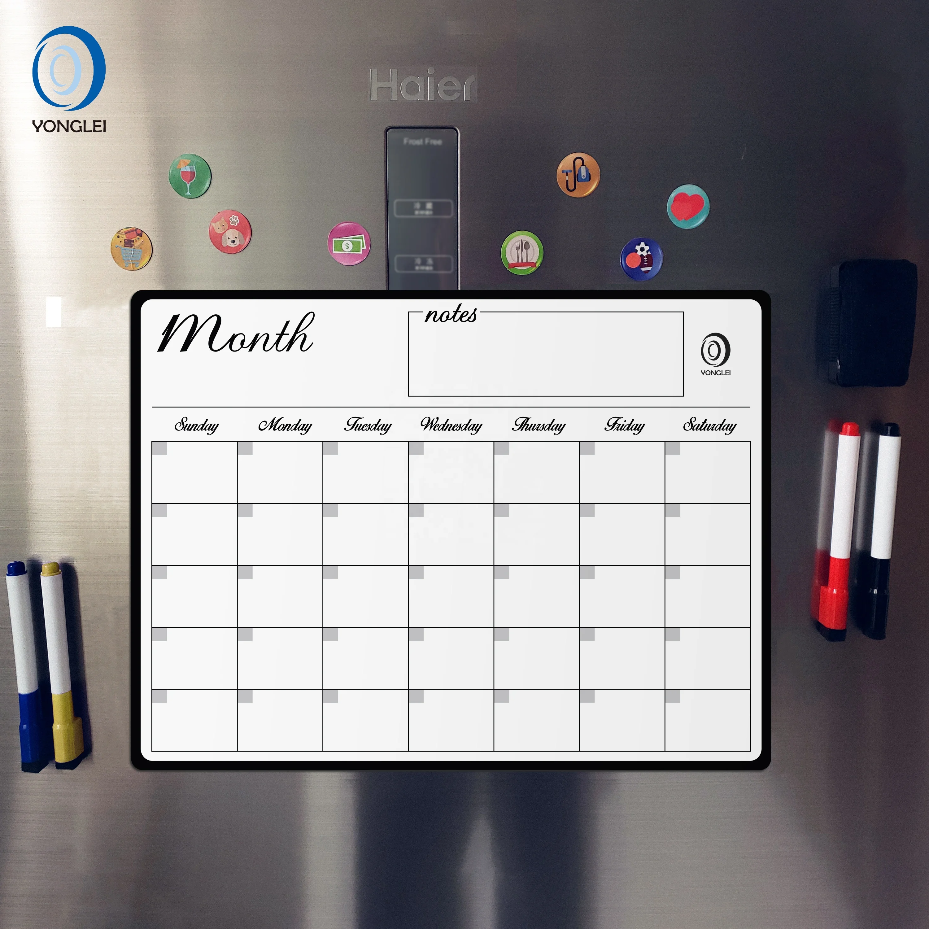 
3.3-8A2 dry erase board calendar refrigerator memo board printable whiteboard 