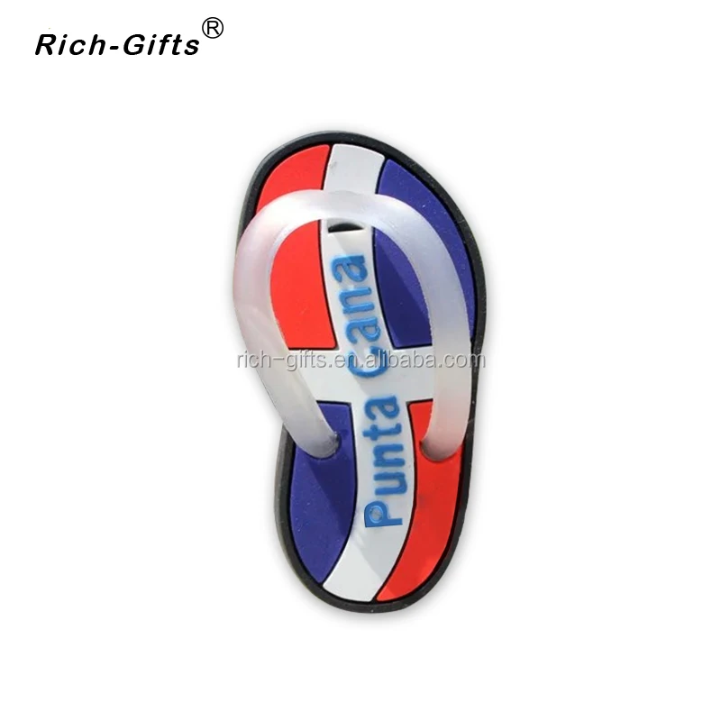 
Custom cartoon 3D soft PVC magnet fridge magnet with flip flop LOGO for Punta Cana 